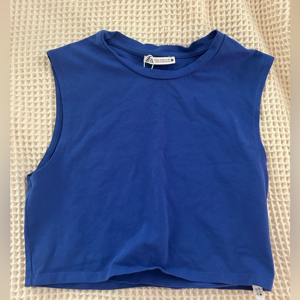 Zara blue crop top
